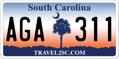 SC license plate AGA311