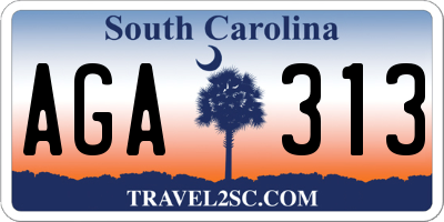 SC license plate AGA313
