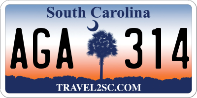 SC license plate AGA314