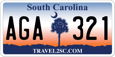 SC license plate AGA321