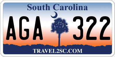 SC license plate AGA322