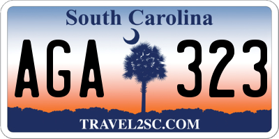 SC license plate AGA323