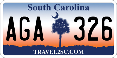 SC license plate AGA326