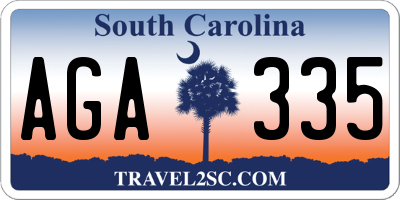 SC license plate AGA335