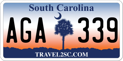 SC license plate AGA339