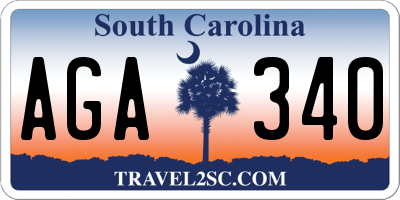 SC license plate AGA340