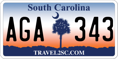 SC license plate AGA343