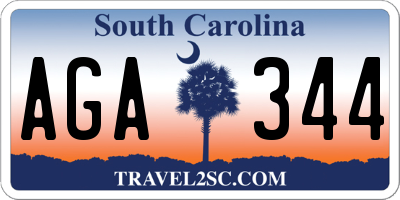 SC license plate AGA344