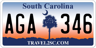 SC license plate AGA346