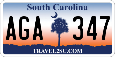 SC license plate AGA347