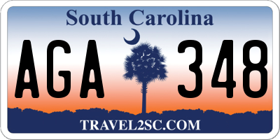 SC license plate AGA348