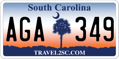 SC license plate AGA349