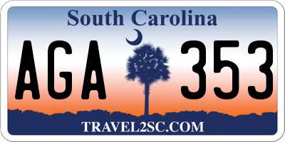 SC license plate AGA353
