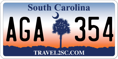 SC license plate AGA354