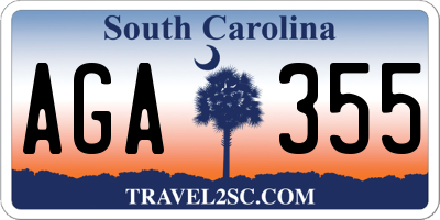 SC license plate AGA355