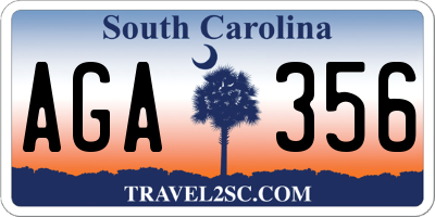 SC license plate AGA356