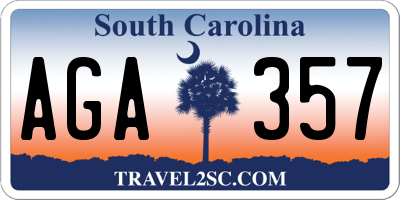 SC license plate AGA357
