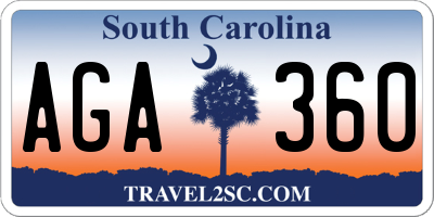 SC license plate AGA360