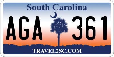 SC license plate AGA361
