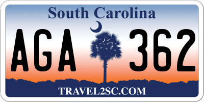 SC license plate AGA362