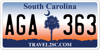 SC license plate AGA363