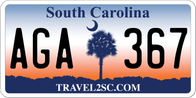 SC license plate AGA367