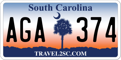 SC license plate AGA374