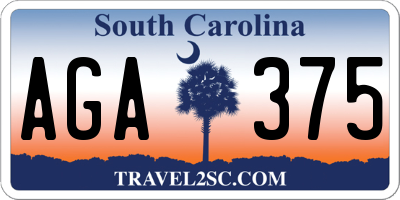 SC license plate AGA375