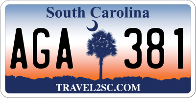 SC license plate AGA381