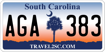 SC license plate AGA383