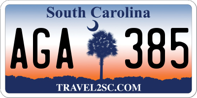 SC license plate AGA385