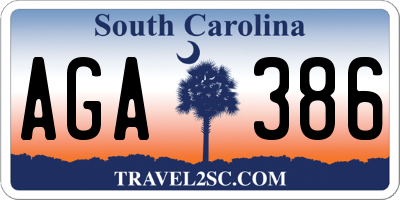 SC license plate AGA386
