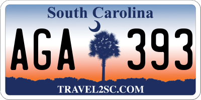 SC license plate AGA393