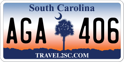 SC license plate AGA406