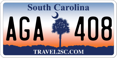 SC license plate AGA408