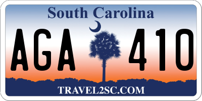 SC license plate AGA410