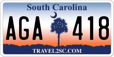 SC license plate AGA418