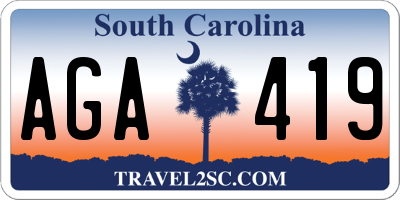 SC license plate AGA419