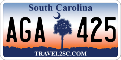 SC license plate AGA425