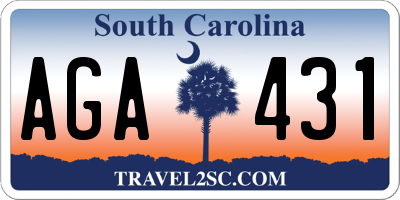 SC license plate AGA431