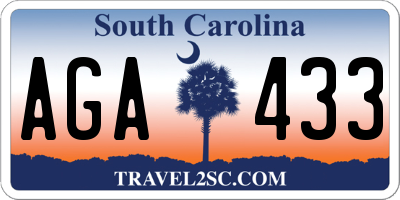 SC license plate AGA433