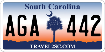 SC license plate AGA442