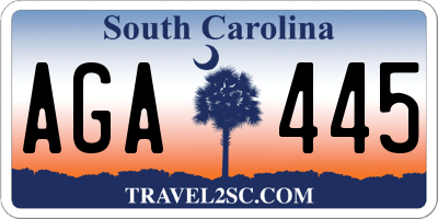SC license plate AGA445