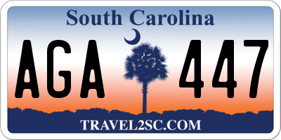 SC license plate AGA447