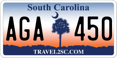 SC license plate AGA450