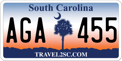 SC license plate AGA455