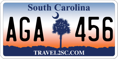 SC license plate AGA456