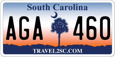 SC license plate AGA460