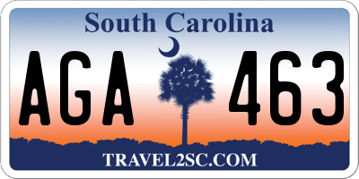 SC license plate AGA463