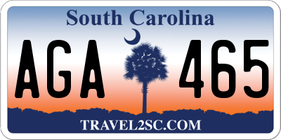 SC license plate AGA465